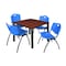Kee Kee Square Table & Chair Set, Wood, Metal, Plastic Top, Cherry TB4242CHBPBK47BE - alternate 1